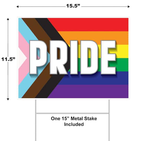 Beistle 11.5" x 15.5" Pride Plastic Flag Yard Sign